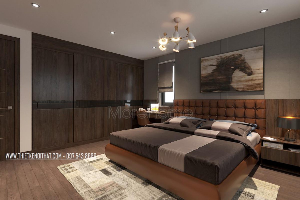 Thiết kế nội thất phòng ngủ biệt thự Ecopark Văn Giang 